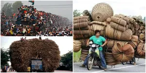 Aneh Tapi Nyata, Foto Kendaraan Kelebihan Muatan Ini Mengejutkan!