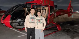 Angel Karamoy dan Gusti Ega Naik Helikopter di Las Vegas, Liburan Tahun Baru