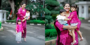 Banjir Pujian, Foto-foto Kahiyang Ayu Tampil Berkebaya Sambil Gendong 2 Anak - Cantik Memesona