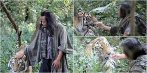 Begini Kedekatan Pemuda Malang Yang Tinggal 10 Tahun Dengan Macan