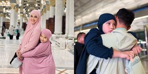 Cantiknya Yaya Anak Ririn Ekawati Pakai Jilbab saat Umrah