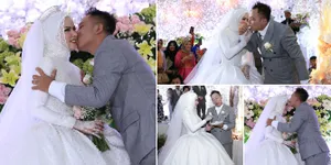 Cium Hingga Suap-Suapan, Angel Lelga & Vicky Mesra di Resepsi