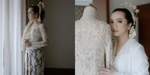 Detail Gaya Rachel Amanda di Acara Akad Nikah, Begitu Anggun Pakai Kebaya Putih dengan Payet-Payet Berkilauan