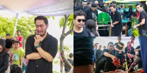 Diiringi Isak Tangis, Ini 10 Potret Prosesi Pemakaman Mendiang Ibunda Jeje Govinda
