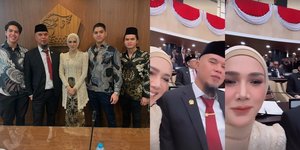 Duduk Berdampingan, 8 Potret Mulan Jameela dan Ahmad Dhani Dilantik Jadi Anggota DPR RI - Al El Dul Beri Dukungan