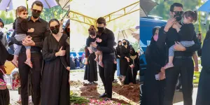 Erat Dalam Gendongan dan Ucap Dadah, 11 Potret Chloe Anak Asmirandah - Jonas Saat Hadiri Pemakaman Opa