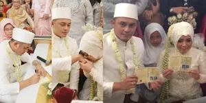 FOTO Akad Nikah Muzdalifah - Fadel Islami, Dihiasi Mahar Berlian