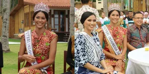 FOTO: Bunga Jelitha Akan Bawa Batik ke Ajang Kontes Miss Universe