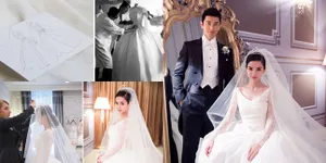 FOTO: Detail Gaun Pengantin Mewah - Tiara Triliunan Angelababy