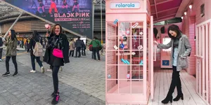 FOTO: Dingin tapi Tetap Hangat, Ini Fashion Beby Tsabina di Korea