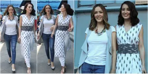 FOTO: Kakak - Adik Kece! Julie Estelle & Cathy Hits Pakai Abu-Abu