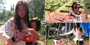 FOTO: Kenang 100 Hari Meninggalnya Jupe, Sarwendah Sambangi Makam