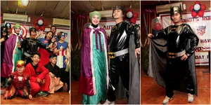 Foto Kompak Indra Bekti dan Istri Jadi Batman dan Elza Frozen