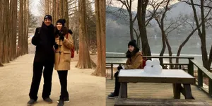 FOTO: Liburan ke Korea Bareng Keluarga, Isyana Asyik Main Salju