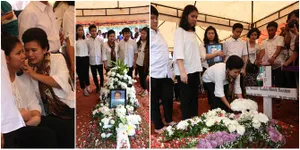 FOTO: Pemakaman Advent Bangun, Diantarkan Keluarga Dengan Tegar