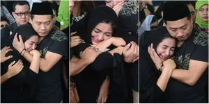 FOTO: Pemakaman Sang Bunda, Ashanty Histeris di Pelukan Anang
