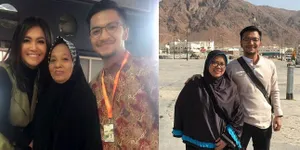 FOTO: Pergi Umrah Bareng Ibu, Ihsan Tarore Diantar Denada