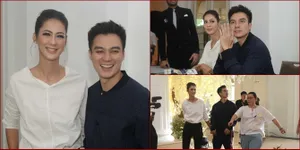 FOTO: Preskon Persiapan Resepsi Nikah Baim Wong, Serba Putih