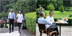FOTO: Santai Sore, Obama dan Jokowi Nikmati Teh di Istana Bogor