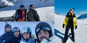 FOTO: Tak Peduli Dingin, Joe Jonas Betah Main Ski di Switzerland