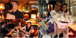 FOTO: Ulang Tahun Kakak Chelsea Olivia, Penuh Bunga - Gaun Seksi!