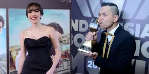 FOTO: Wajah Bahagia Ernest Prakasa & Gisel Raih IBOMA 2017