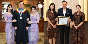 Gaya Annisa Pohan dan Almira Selalu Kompak Dampingi AHY dari Yudisium Hingga Wisuda S3, Tampil Elegan dengan Kain Ulos - Batik