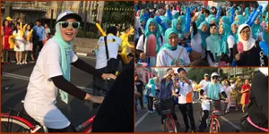 Ikut Car Free Day, Dewi Sandra Bikin Heboh Para Pengunjung