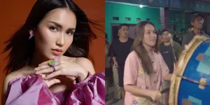 8 Potret Ayu Ting Ting Bagikan Uang Saat Keliling Kampung Bangunkan Sahur