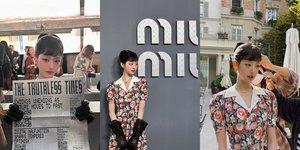 Jang Wonyoung Suguhkan Penampilan Vintage Sebagai Brand Ambassador MiuMiu di Paris Fashion Week 2024!