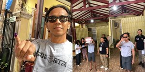 Kaka Slank Bersama Anak dan Istrinya Berikan Hak Suara di Pilkada Jakarta 2024