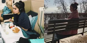 Liburan ke Eropa, Momo Geisha Nikmati Indahnya Hamparan Salju