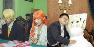 Nikah Dengan Boneka Sampai Cosplay Jadi Sanji, Ini Deretan Potret Pernikahan PAra Wibu yang Unik Banget