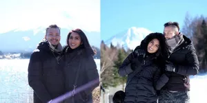 Nikmati Dinginnya Salju, Tyas Mirasih Asyik Main Ski Bareng Pacar