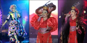 Parade Gaun Nyentrik di Konser Melly Goeslaw