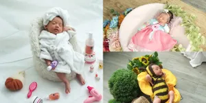 Paras Cantik Disorot, 9 Photoshoot Perdana Baby Bible Anak Felicya Angelista - Gemas Pakai Hanbok dan Jubah Mandi