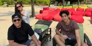 Potret Andre Taulany Liburan Bareng Anak, Seru-seruan Main Badminton sampai Berenang 