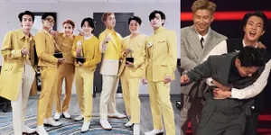 Potret BTS Cetak Sejarah Baru, Sukses Bawa Pulang Artist Of The Year di 2021 AMAs - Jungkook Sempat Lupa Pidatonya