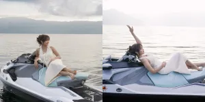 Potret Fuji Cobain Aktivitas Ekstrem di Air, Tetap Kece Meski Berkali-Kali Jatuh dan Basah-Basahan