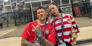 Potret Ganindra Bimo Ajak Andrea Dian Dukung Timnas Indonesia, Nonton FIFA ASEAN Cup