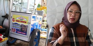 Potret Gerobak Bakso Ikan 'Mak Lampir' Sandy Permana, Sang Istri Siap Jalankan Amanah Almarhum Suami