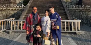 Potret Jennifer Dunn ke Jepang Bareng Suami dan 2 Anak, Kenakan Kimono di Kyoto