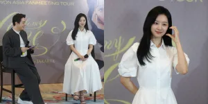 Foto Press Conference Jelang Kim Ji Won Sukses Gelar 1st Fan Meeting Tour <Be My One> in Jakarta, Cantiknya Nembus Layar