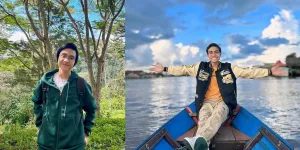 8 Potret Manis Eby DA Liburan ke Puncak - Naik Perahu di Pangkalan Bun