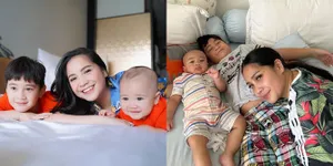 Potret Manis Nagita Slavina Bareng 2 Jagoannya Rafathar dan Rayyanza, Habiskan Waktu Santai Rebahan di Rumah