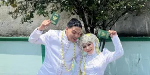 Potret Penampilan Cimoy di Hari Pernikahannya, Momen Resepsi Bikin Pangling - Cantik Bak Boneka