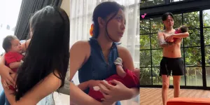 Potret Rachel Vennya Gendong dan Menjemur Baby Andrew, Kagumi DJ Bravy dan Erika Carlina