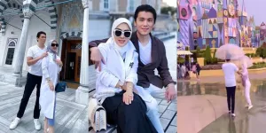 Potret Syahrini dan Reino Barack Mesra Berdua Liburan di Jepang, Kunjungi Masjid Tempat Akad Nikah Dulu - Hujan-hujanan di Disneyland