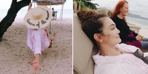 Pulang Dari Jepang, Luna Maya Habiskan Malam Tahun Baru di Pantai