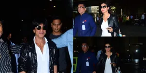 Pulang Dari London, Shahrukh Khan & Kajol Kenakan Outfit 'Kembar'